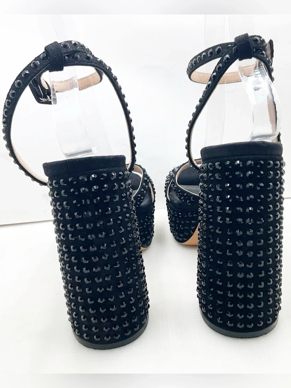{Hill House Home} Rhinestone Studded Ankle Strap Party Platform Heels